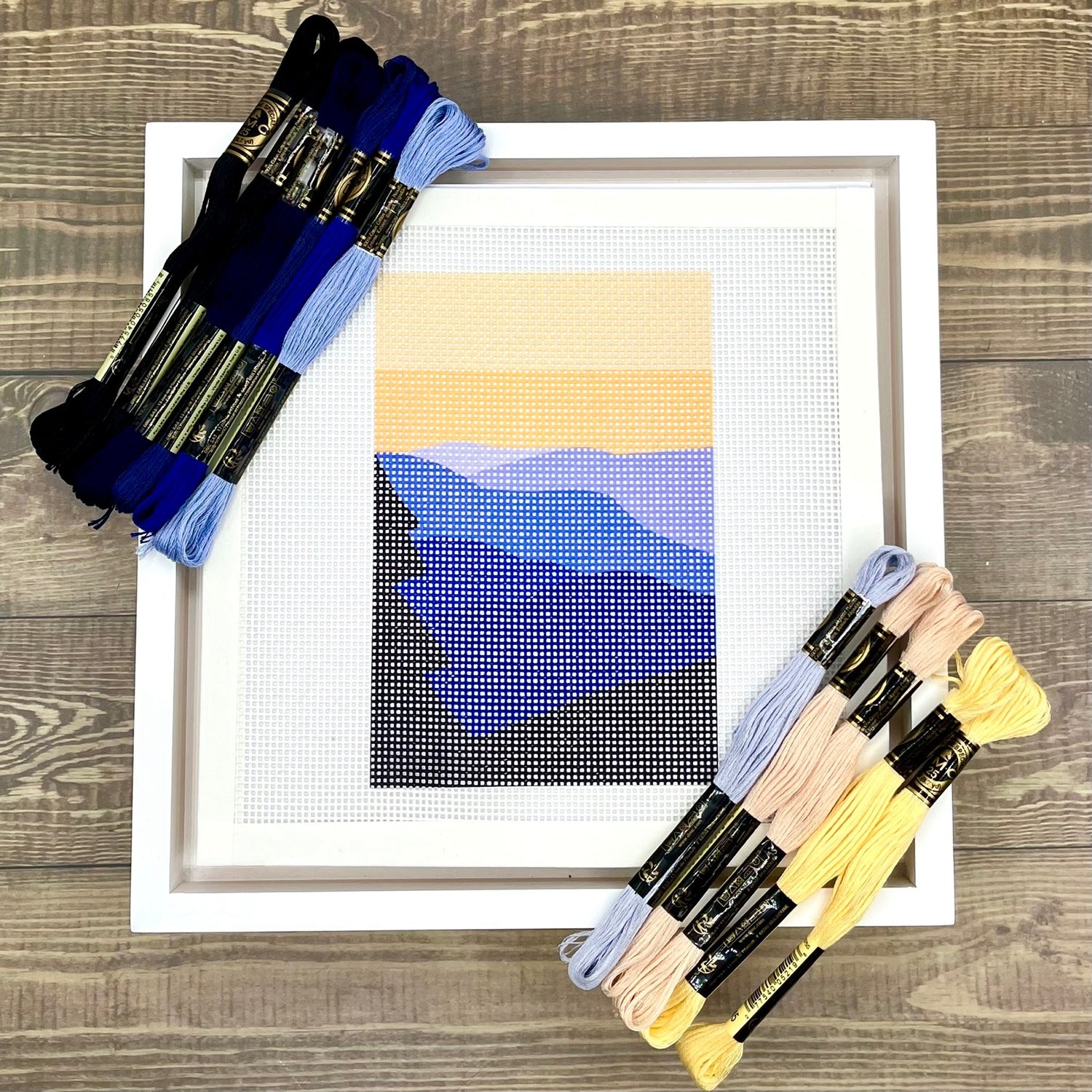 Great Smokey Mountains National Park Needlepoint Design Needlepoint Kit Blue Poppy Designs