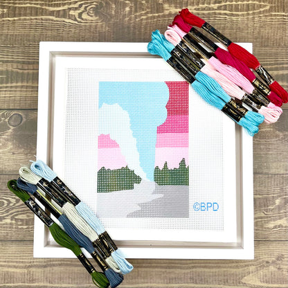 'Ol Faithful Yellowstone National Park Needlepoint Kit