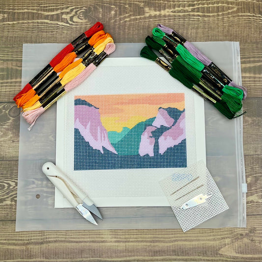 Yosemite National Park Needlepoint Design Needlepoint Kit Blue Poppy Designs Full Kit