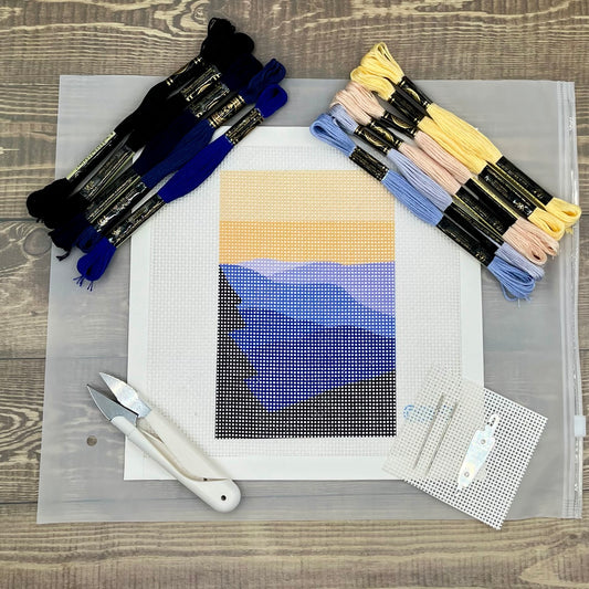 Great Smokey Mountains National Park Needlepoint Design Needlepoint Kit Blue Poppy Designs Full Kit