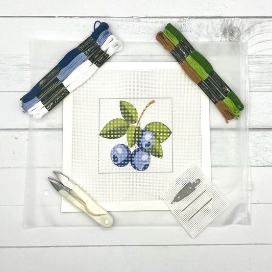 Blueberries Needlepoint Design Needlepoint Kit Blue Poppy Designs
