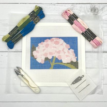 Pink Hydrangea 6x4 Needlepoint Kit