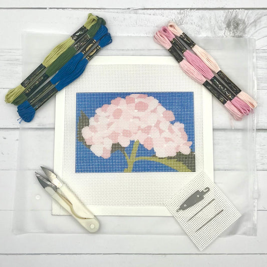 Pink Hydrangea 6x4 Needlepoint Design Needlepoint Kit Blue Poppy Designs Full Kit