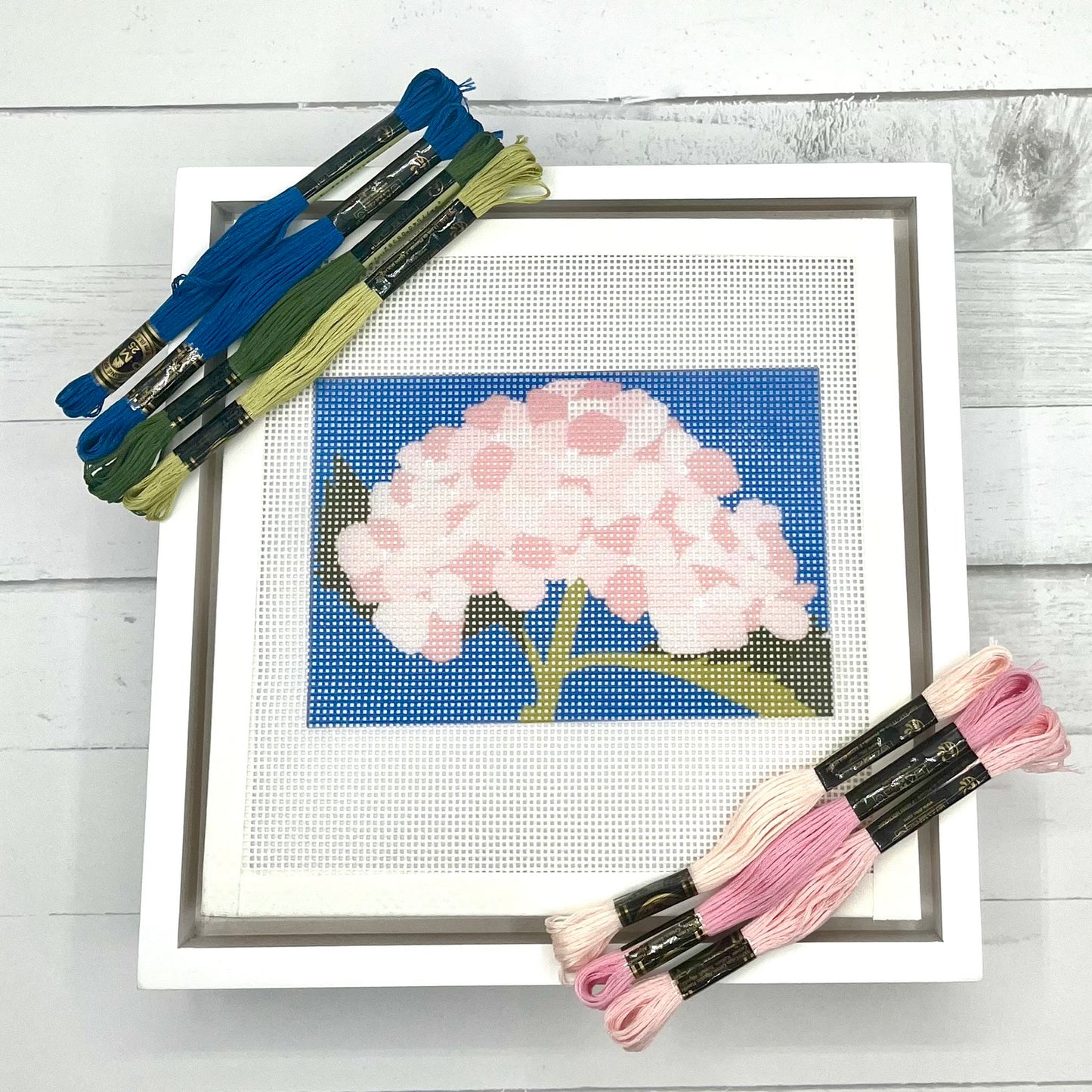Pink Hydrangea 6x4 Needlepoint Kit