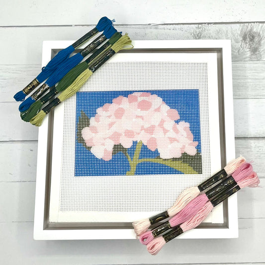 Pink Hydrangea 6x4 Needlepoint Kit