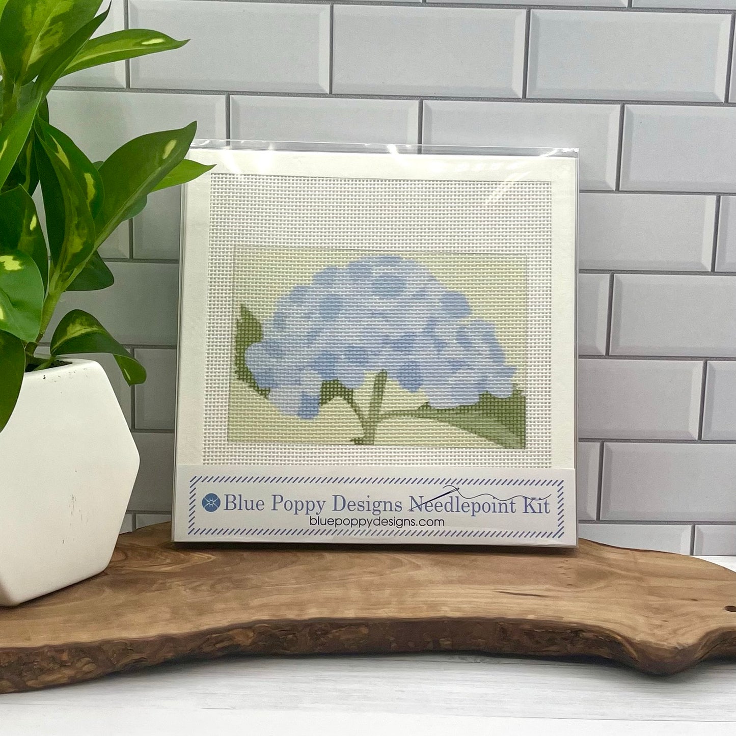 Blue Hydrangea 6x4 Needlepoint Kit