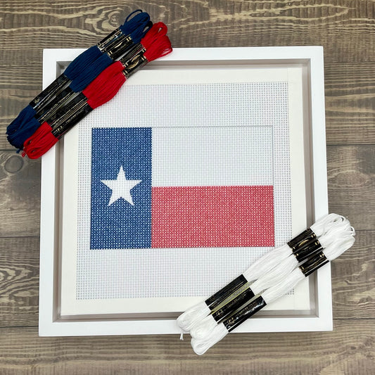 Texas State Flag Needlepoint Design Needlepoint Kit Blue Poppy Designs