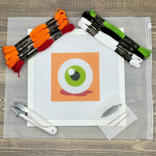 Halloween Eyeball Needlepoint Design Needlepoint Kit Blue Poppy Designs