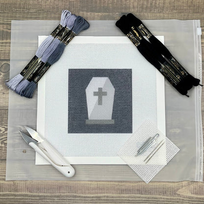 Halloween Cemetery Stone Needlepoint Design