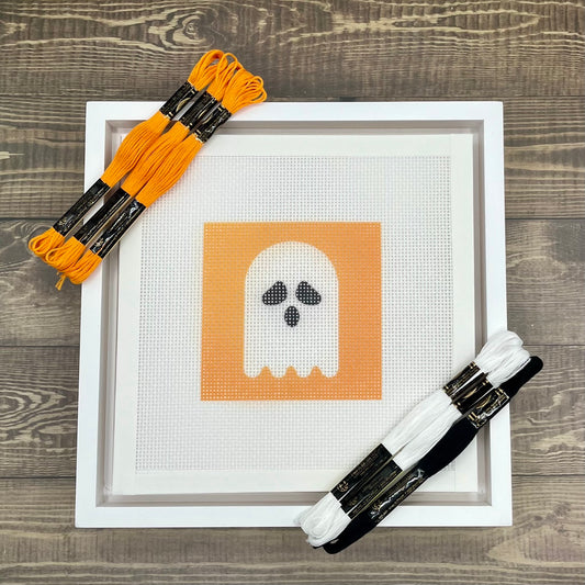 Halloween Ghost Needlepoint Design Needlepoint Kit Blue Poppy Designs
