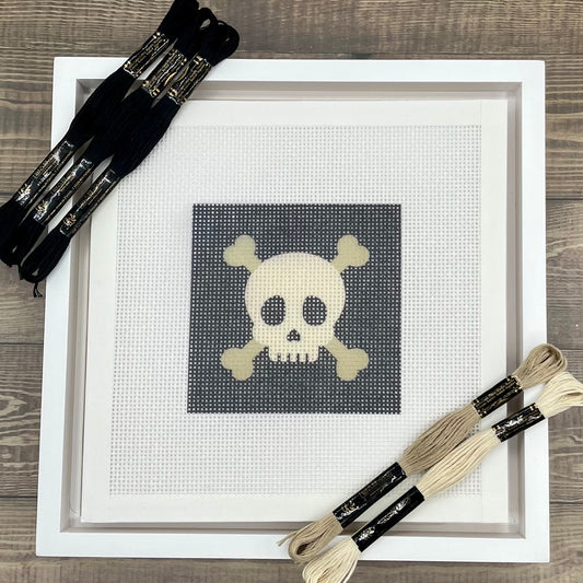 Halloween Skull Needlepoint Design Needlepoint Kit Blue Poppy Designs