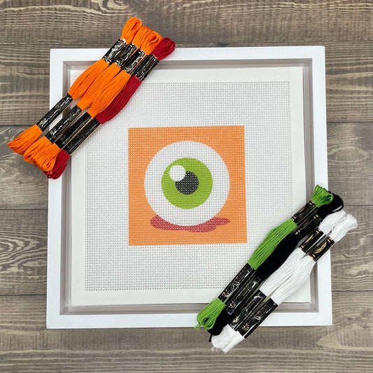 Halloween Eyeball Needlepoint Design Needlepoint Kit Blue Poppy Designs
