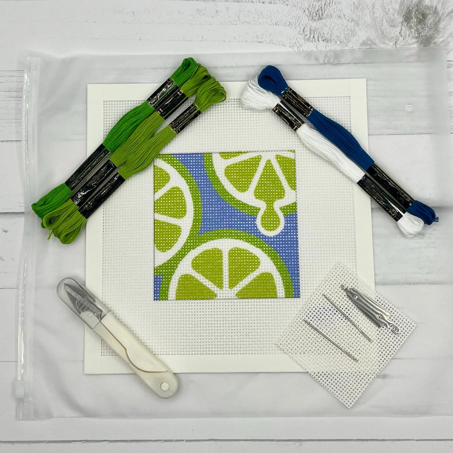 Lime Slices Needlepoint Design