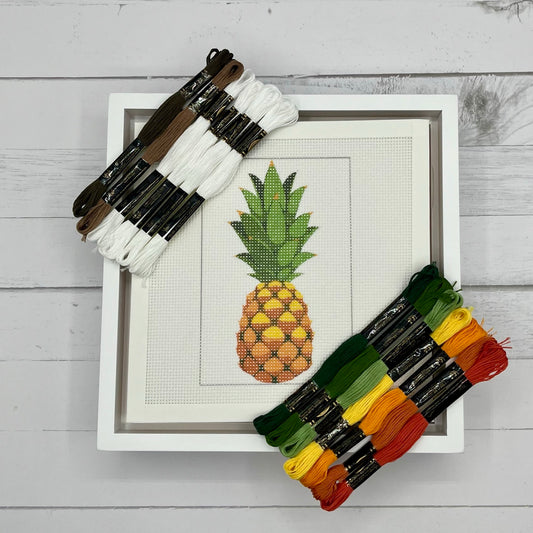Pineapple 6x4 Needlepoint Design Needlepoint Kit Blue Poppy Designs