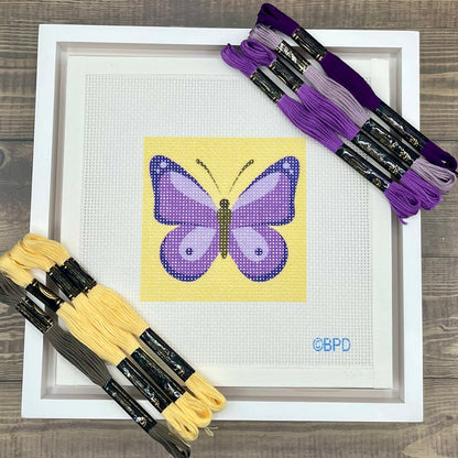 Purple Butterfly Needlepoint Design