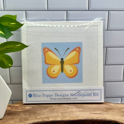 Orange Butterfly Needlepoint Design