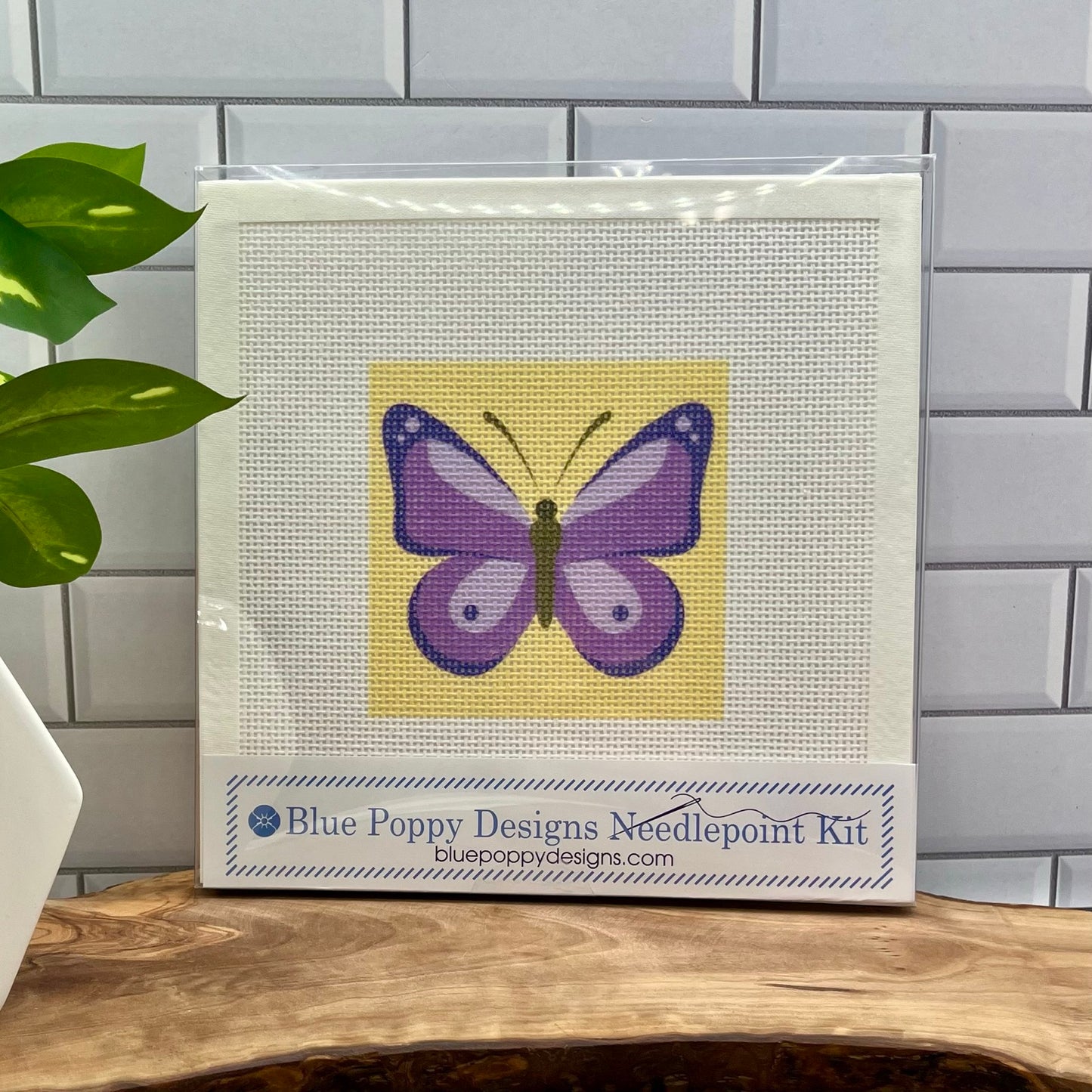 Purple Butterfly Needlepoint Design