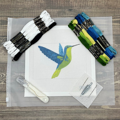 Green Bellied Hummingbird Needlepoint Design
