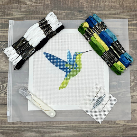Green Bellied Hummingbird Needlepoint Design