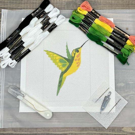 Yellow Bellied Hummingbird Needlepoint Design