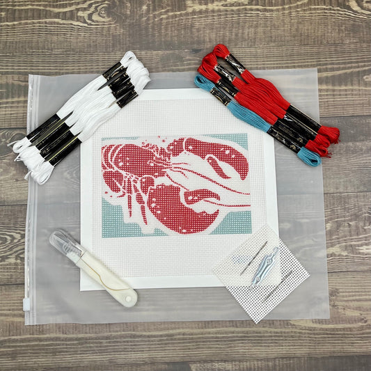 Lobster Needlepoint Design Needlepoint Kit Blue Poppy Designs