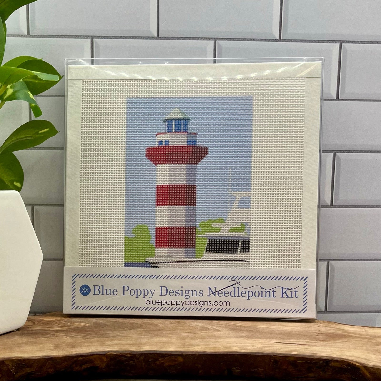 Hilton Head Island Harbor Town Lighthouse Needlepoint Design Needlepoint Kit Blue Poppy Designs