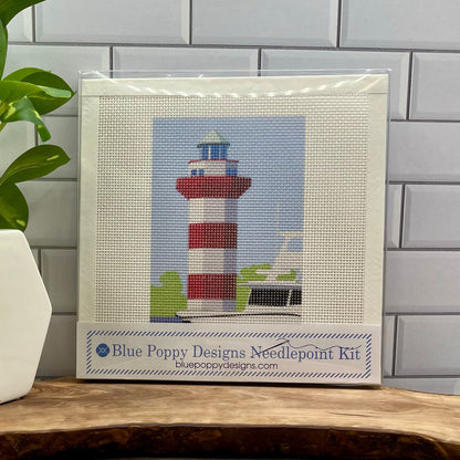 Hilton Head Island Harbor Town Lighthouse Needlepoint Design Needlepoint Kit Blue Poppy Designs