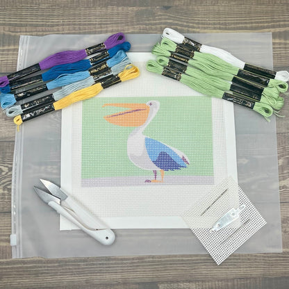 Pelican Needlepoint Design Needlepoint Kit Blue Poppy Designs