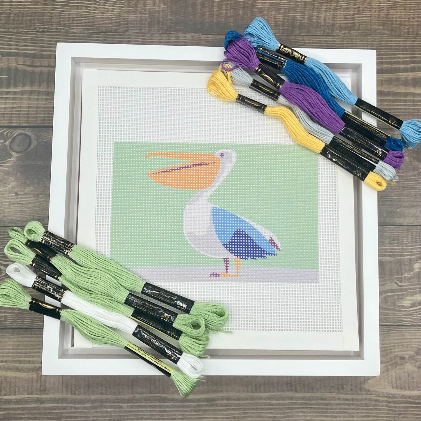 Pelican Needlepoint Design Needlepoint Kit Blue Poppy Designs