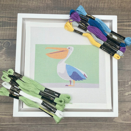 Pelican Needlepoint Design Needlepoint Kit Blue Poppy Designs
