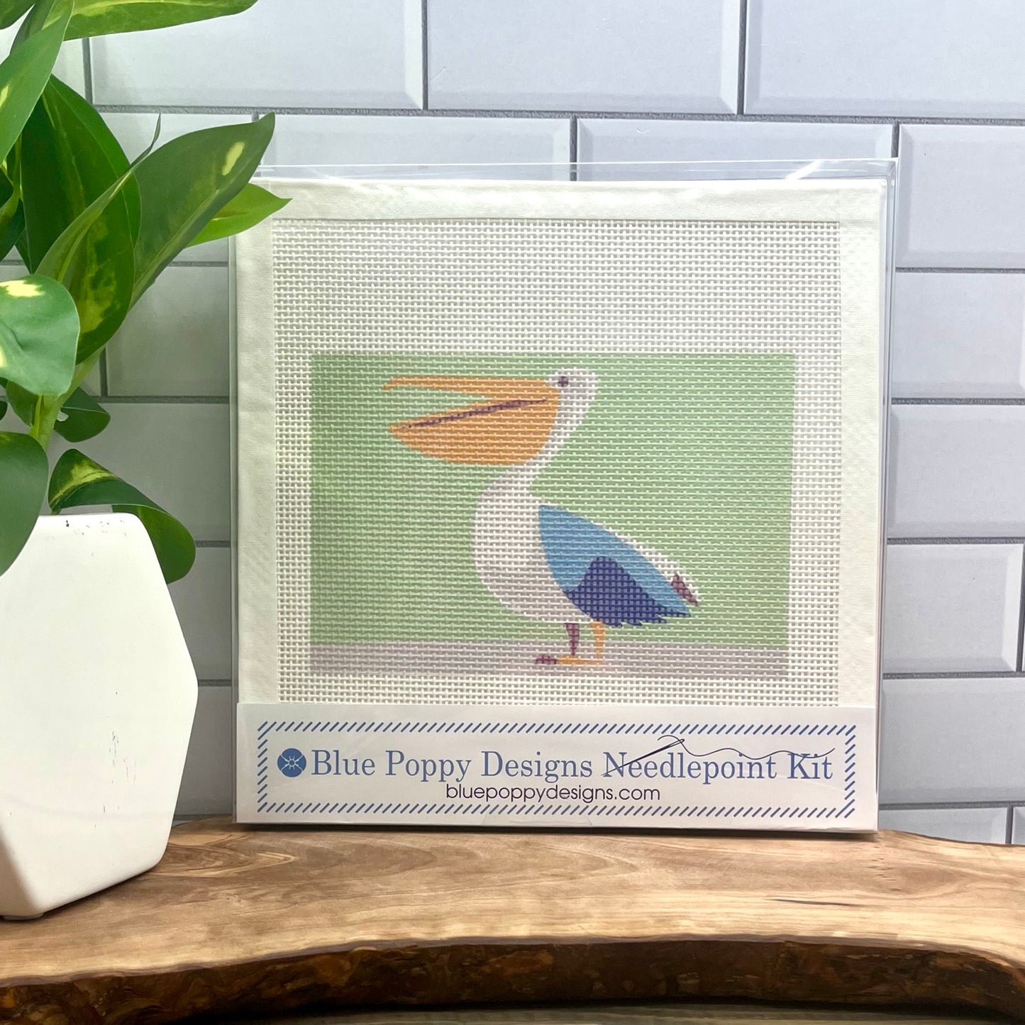 Pelican Needlepoint Design Needlepoint Kit Blue Poppy Designs
