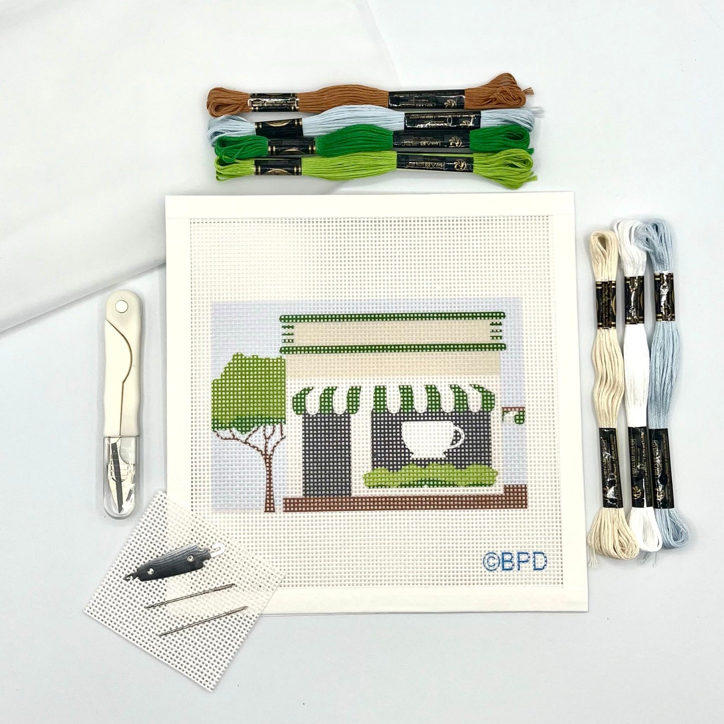 Coffee Shop Needlepoint Design