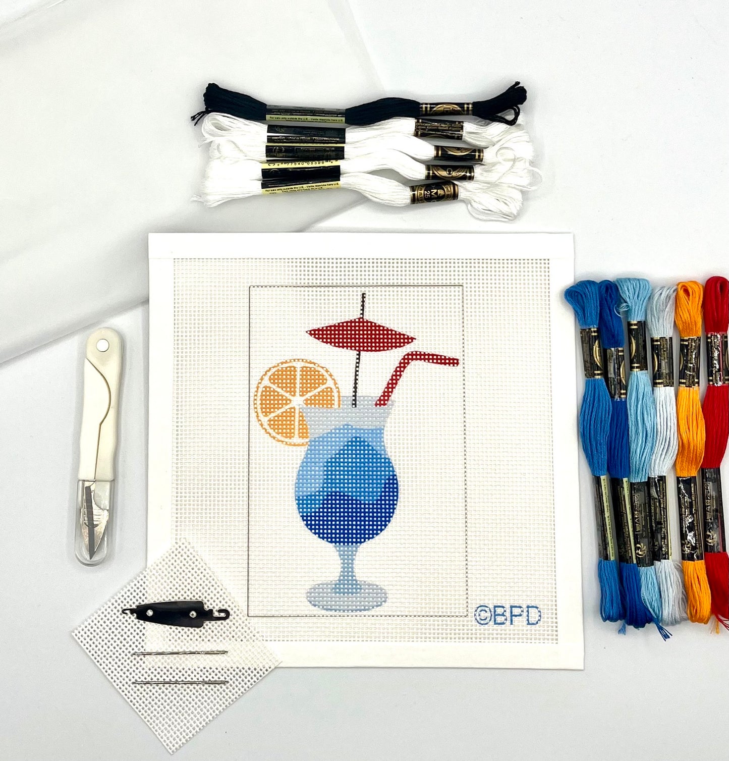 Blue Lagoon Cocktail Needlepoint Design