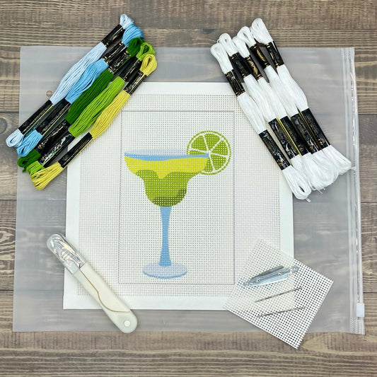 Margarita Needlepoint Design (Cocktail collection) Needlepoint Kit Blue Poppy Designs