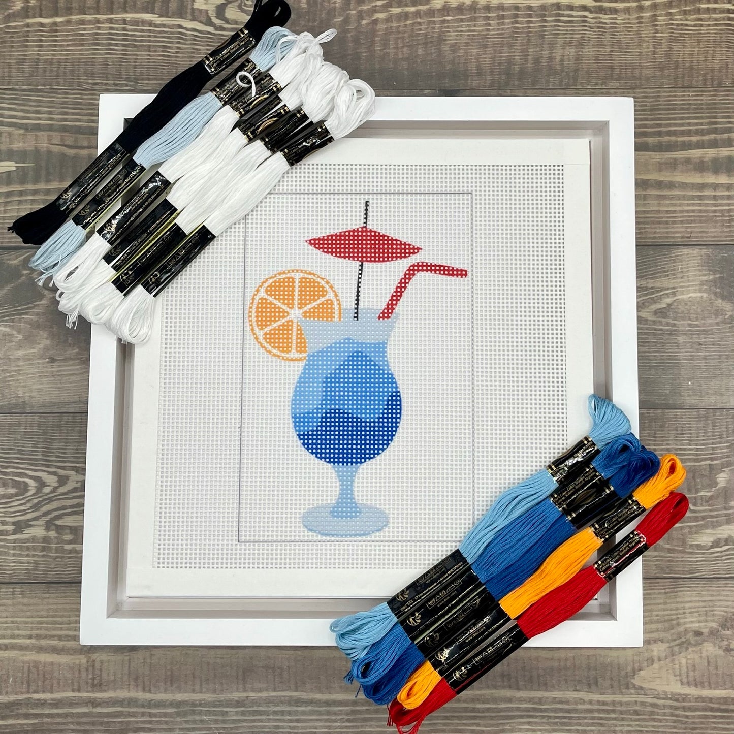 Blue Lagoon Cocktail Needlepoint Design
