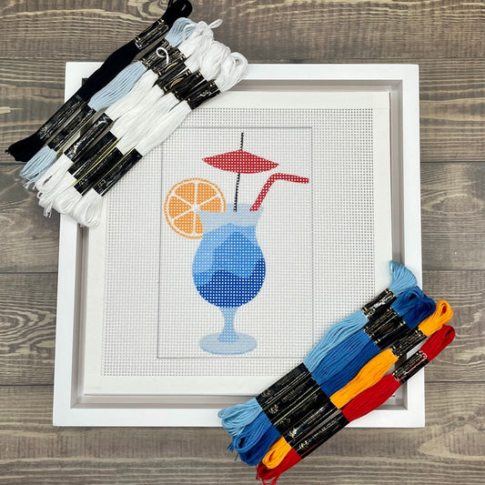 Blue Lagoon Cocktail Needlepoint Design