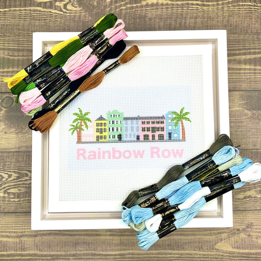 Rainbow Row (RR Text) Needlepoint Design