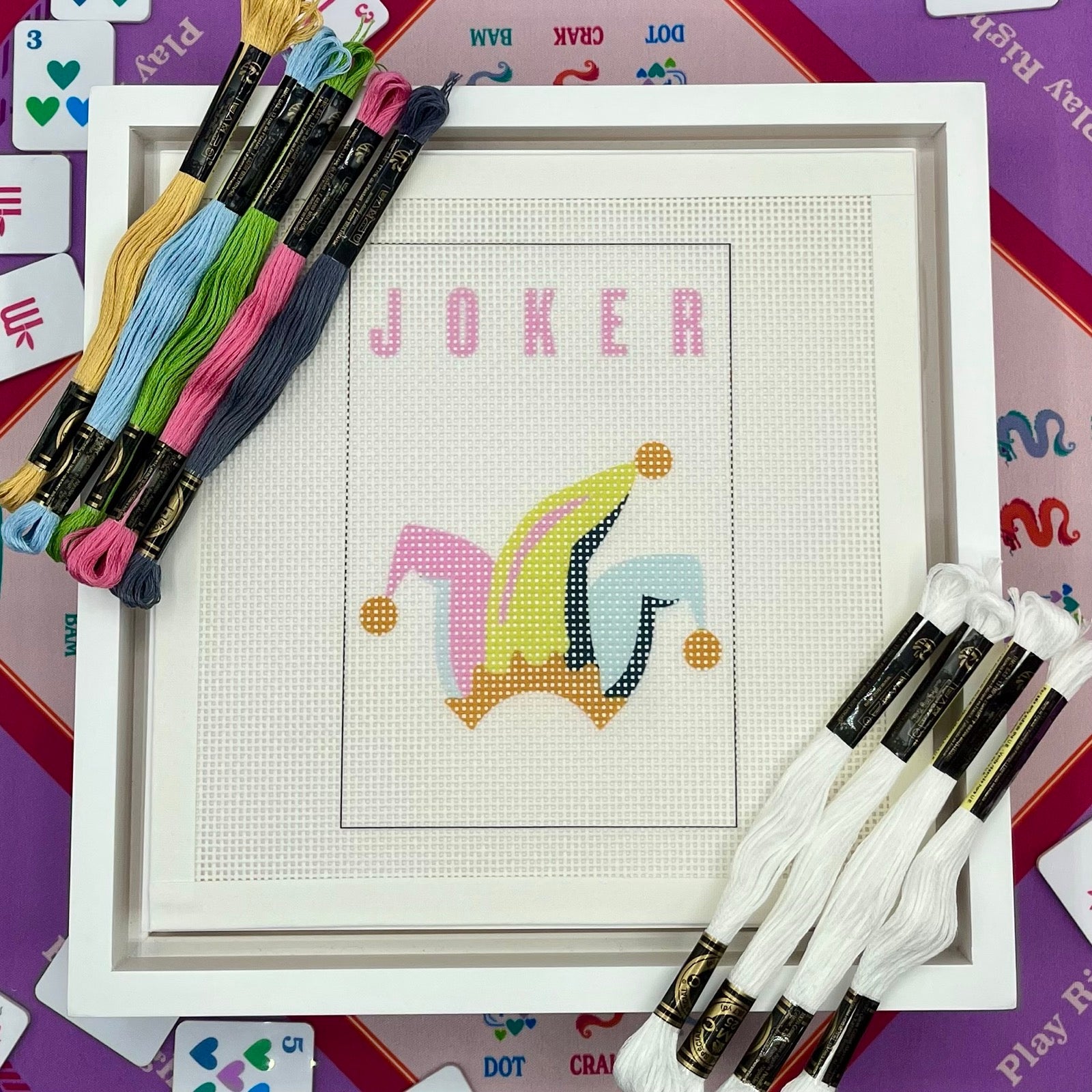 Mahjong "Joker" Needlepoint Design Needlepoint Kit Blue Poppy Designs