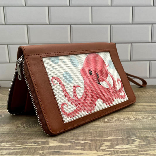Leather Wristlet Wristlet Blue Poppy Designs