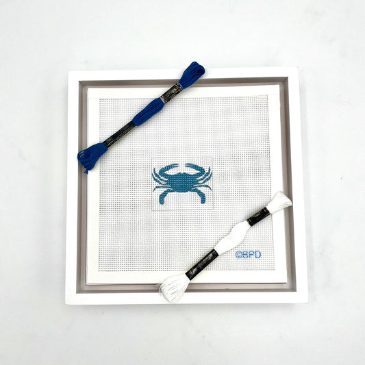 Blue Crab 2x2 Needlepoint Design Needlepoint Kit Blue Poppy Designs
