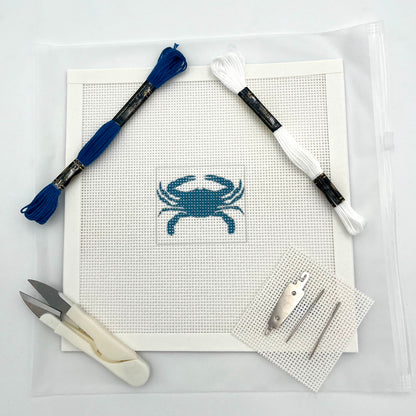 Blue Crab 2x2 Needlepoint Design