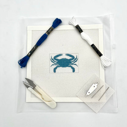 Blue Crab 3x2 Needlepoint Design