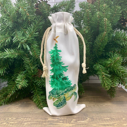 Holiday Wine Bags  Blue Poppy Designs Christmas Turtle  