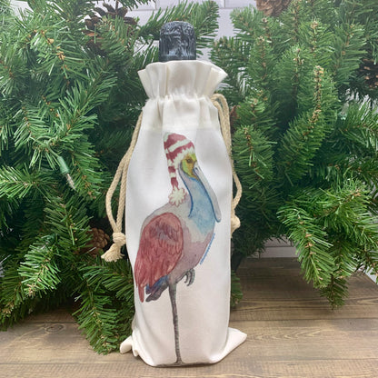 Holiday Wine Bags  Blue Poppy Designs Christmas Spoonbill  