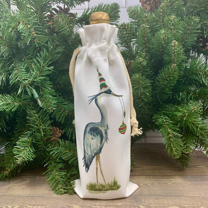 Holiday Wine Bags  Blue Poppy Designs Christmas Heron  