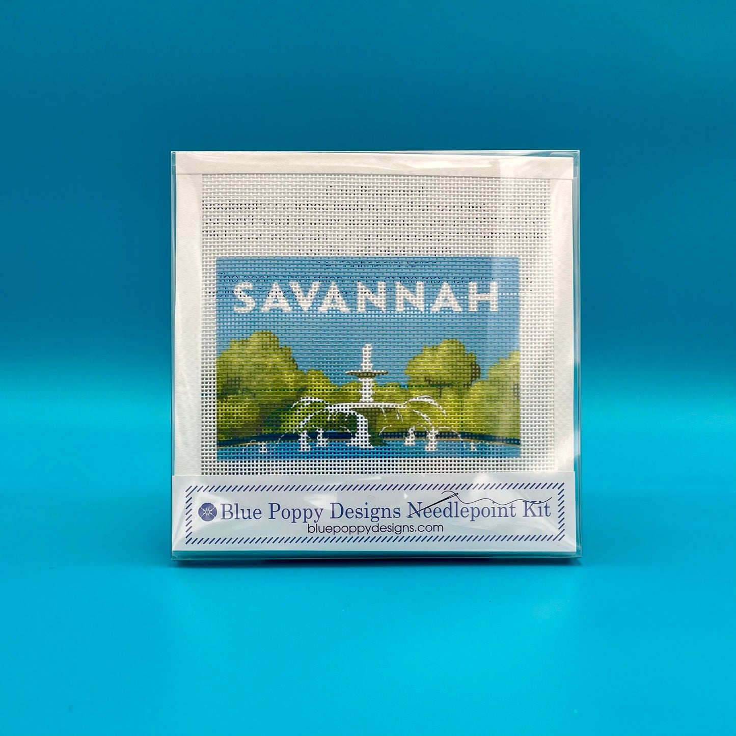 "Savannah" Forsyth Fountain Landscape Needlepoint Design