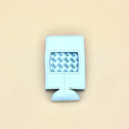 White Leather Thin Can Coozie