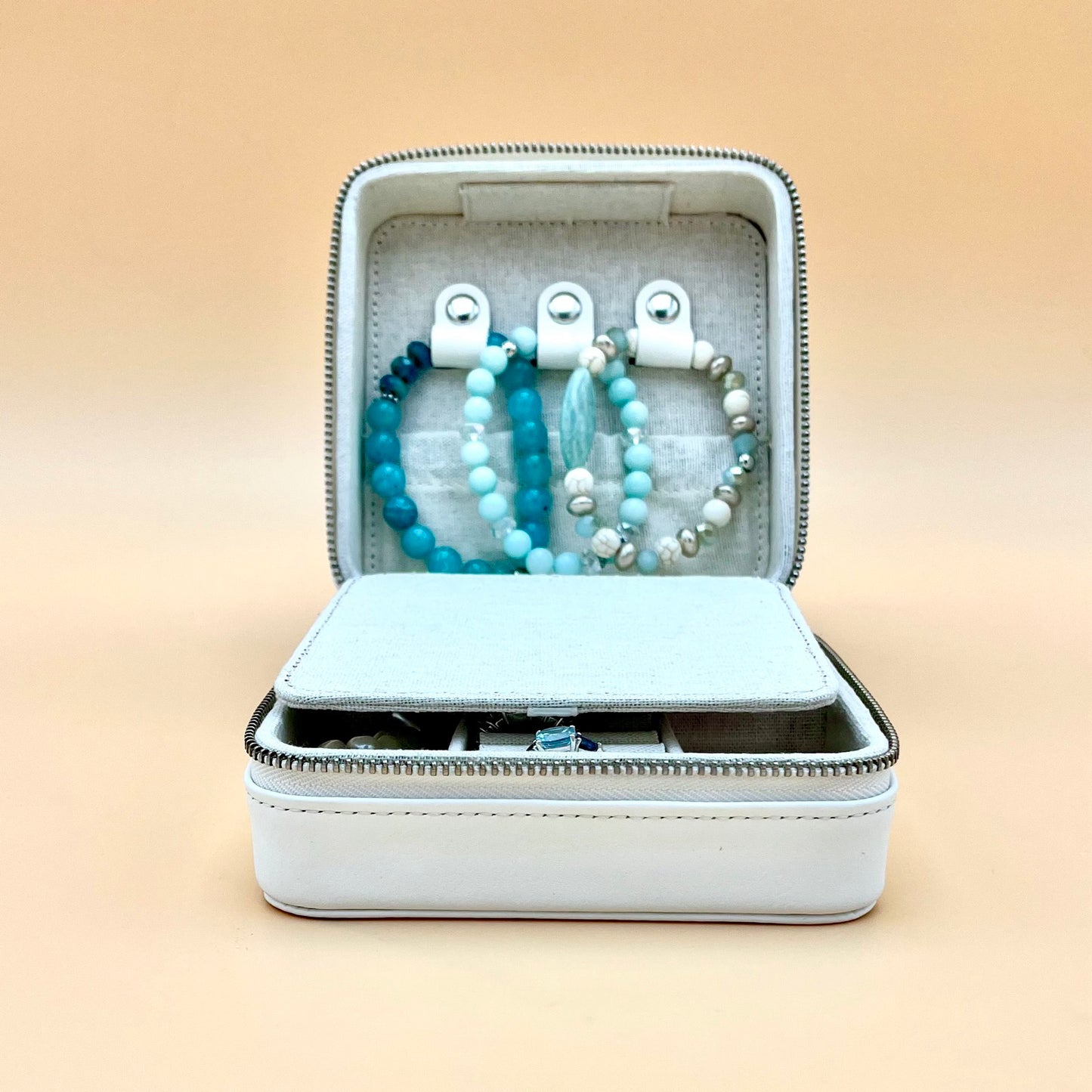 Leather Jewelry Box jewelry box Blue Poppy Designs