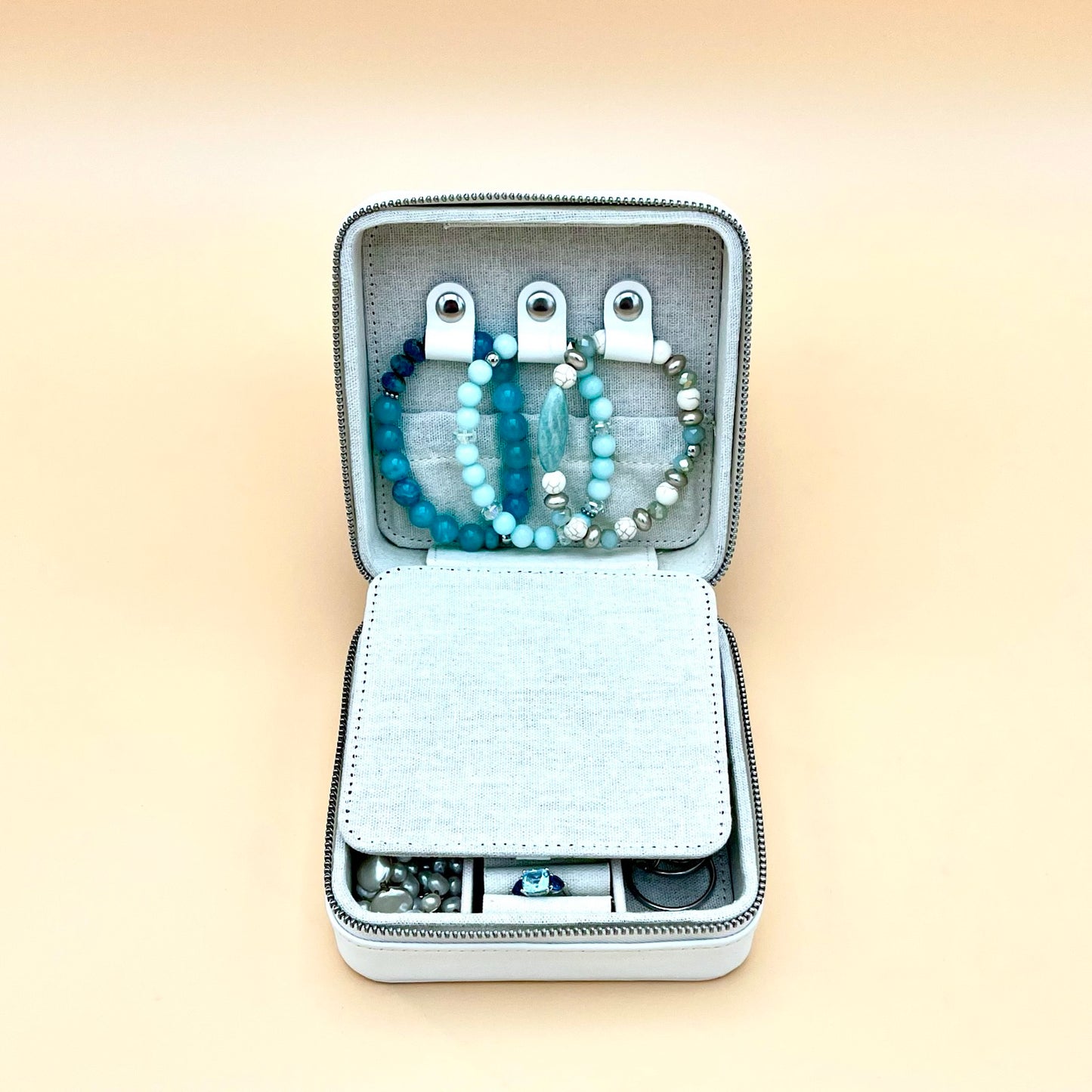 Leather Jewelry Box jewelry box Blue Poppy Designs