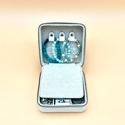Leather Jewelry Box jewelry box Blue Poppy Designs